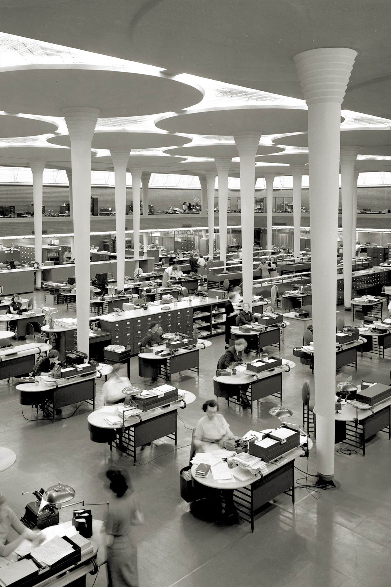 Great Workroom Columns SC Johnson Frank Lloyd Wright Lily Pads
